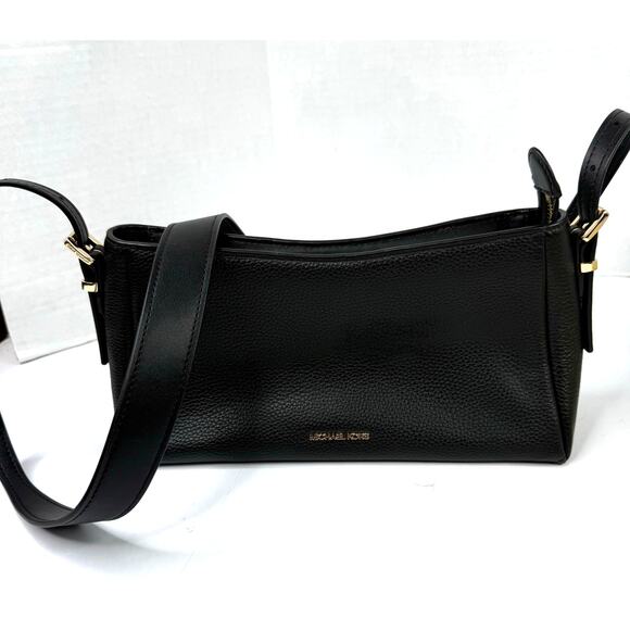 Michael Kors Moore Medium Leather Crossbody Black NWOT - Picture 9 of 16